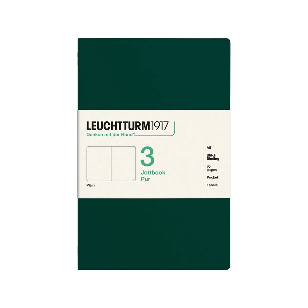 Leuchtturm 1917 Jottbook Pur A5 Notebook - Packs of 3
